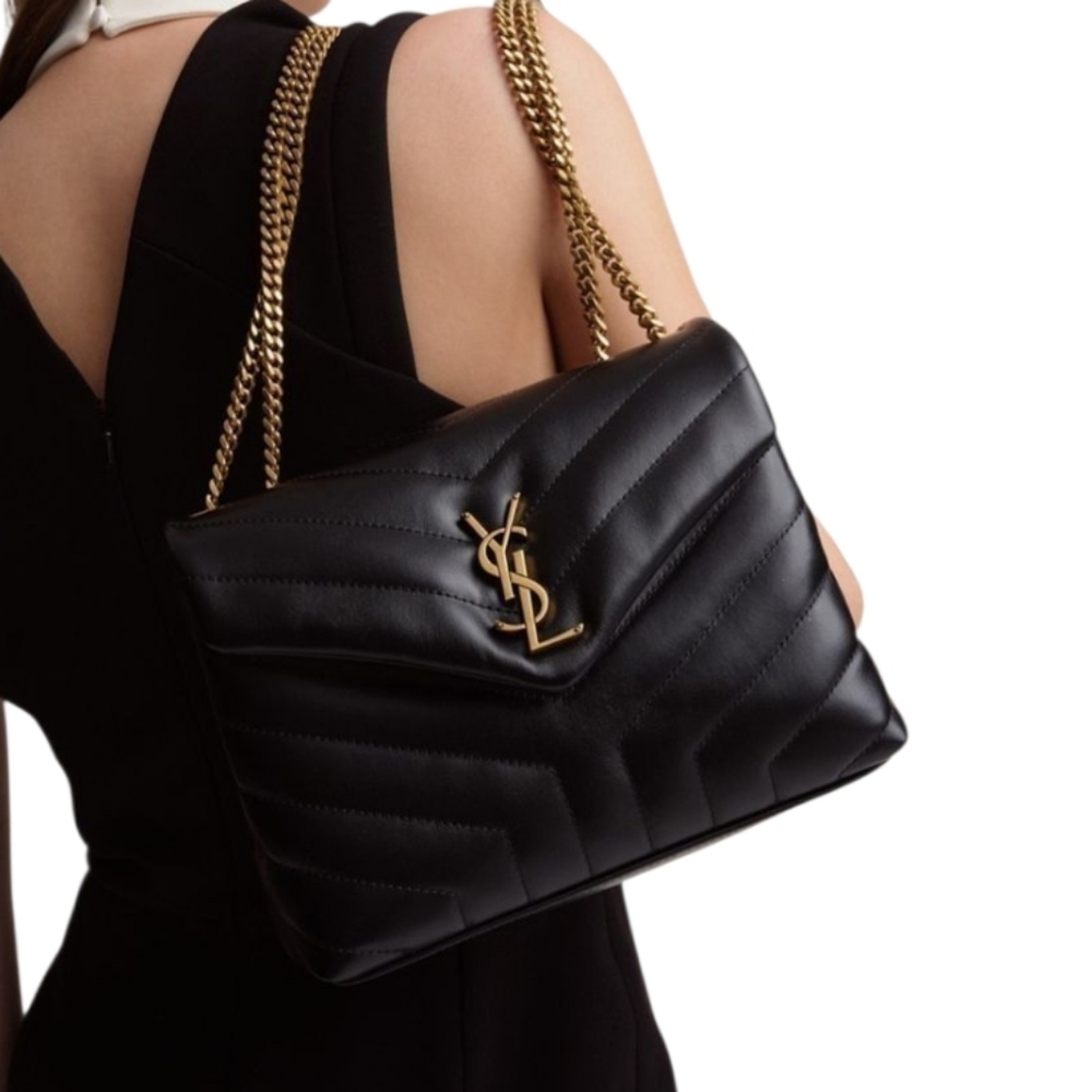 YSL SAINT LAURENT Loulou "Y" Small Quilted Leather Shoulder Bag MSRP $3,500